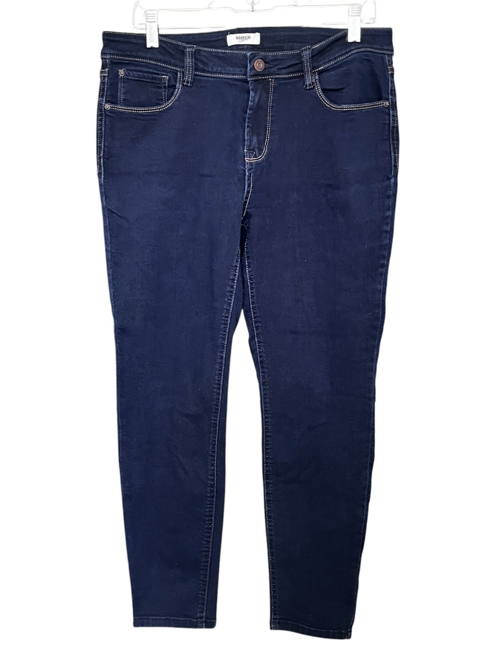 Kensie Jeans Dark Wash Tapered Leg Stretchy Jeans Size 10